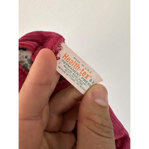 Vintage 1960 Health-Tex Toddler Corduroy Dress Pink 6X - Picture 3 of 3